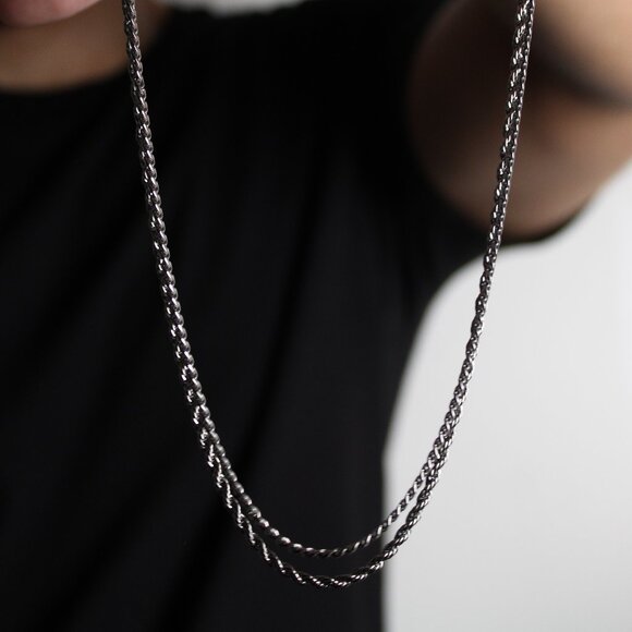 Silver Chain Set - Cuban Link & Rope - Picture 5 of 5